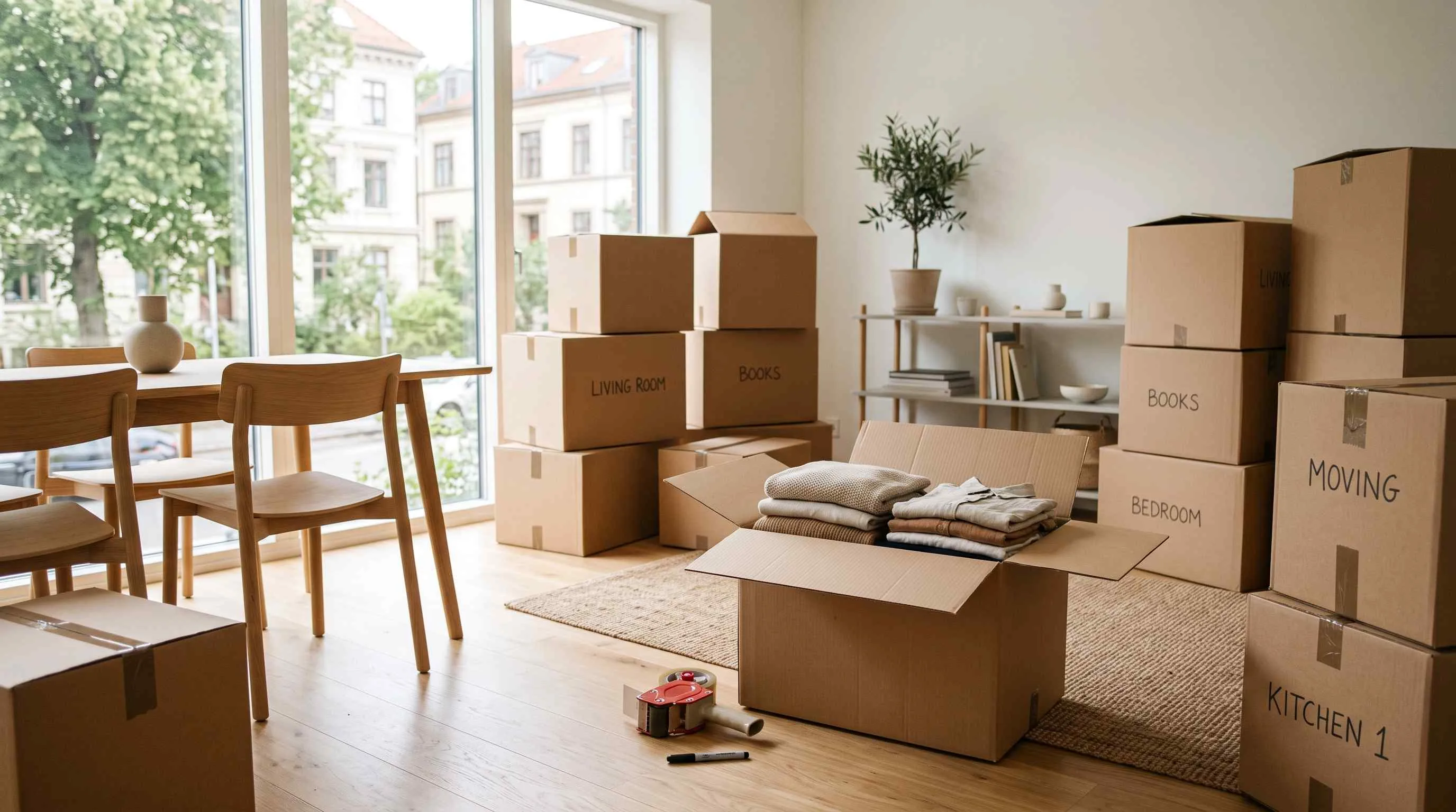 Packa flyttkartonger inför flytt