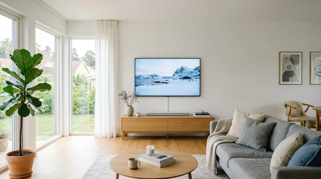 montera 75 tum tv på vägg