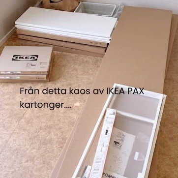 IKEA PAX-kartonger på golvet