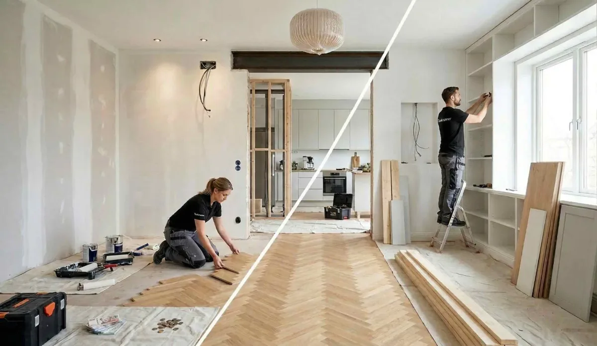 Renovering av vardagsrum och allrum