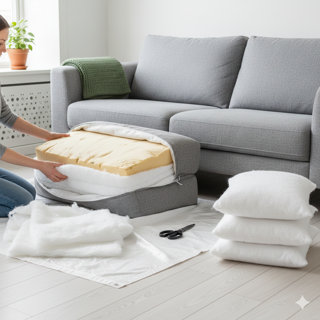 Repair with fiberfill