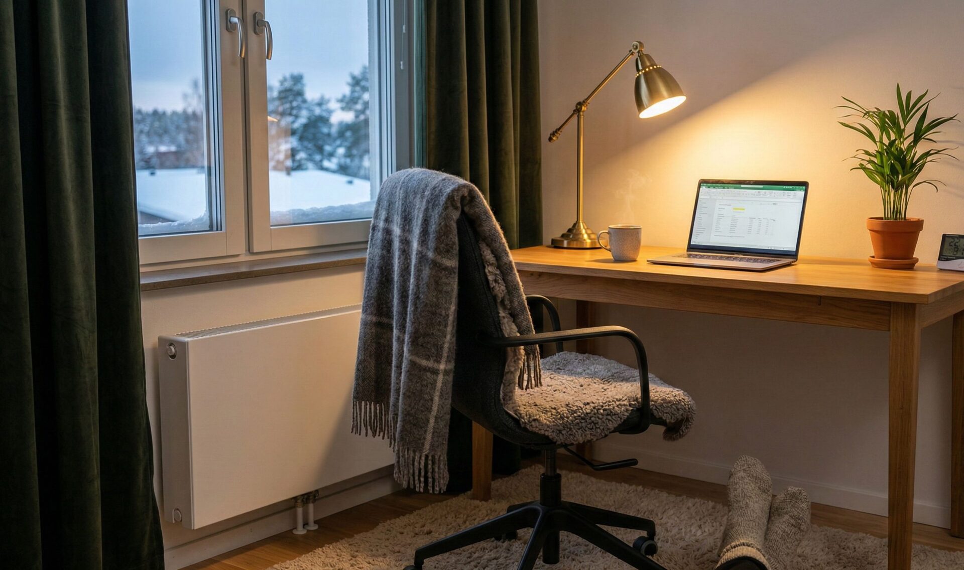 Värma upp arbetsrummet