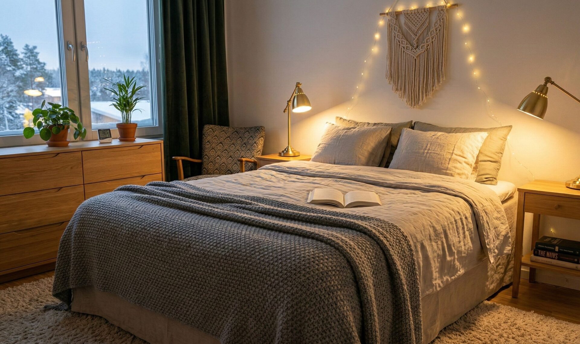 värma upp sovrummet