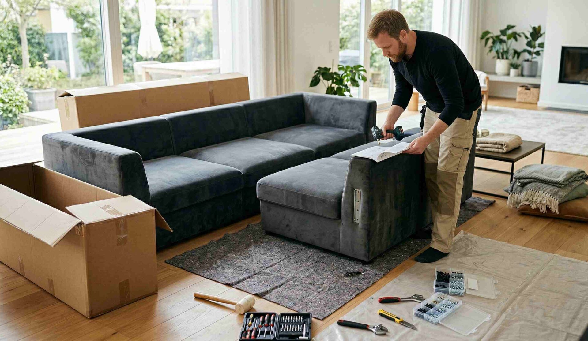 Så monterar du en u-soffa-compressed